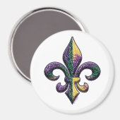 Faux Beaded Fleur de lis Magneet (Voorkant / Achterkant)
