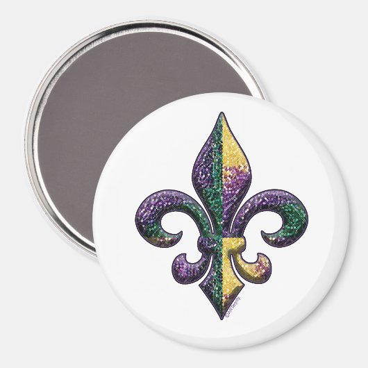 Faux Beaded Fleur de lis Magneet (Voorkant / Achterkant)