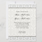 Faux bedrukte diamanten en kant, monogrammed Weddi Kaart (Achterkant)