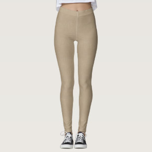 Faux Beige Leather Leggings