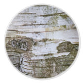 Faux Birch Tree Bark Texture Kijk Pattern Keramische Knop (Voorkant)