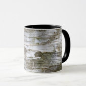 Faux Birch Tree Bark Texture Kijk Pattern Mok (Voorkant rechts)