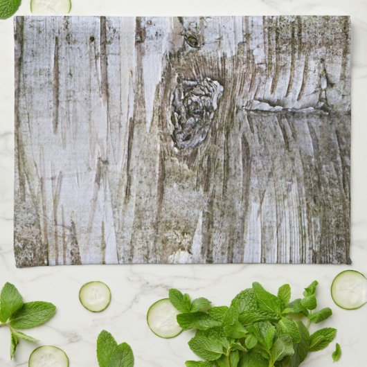 Faux Birch Tree Bark Texture Kijk Pattern Theedoek (Gevouwen)