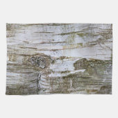 Faux Birch Tree Bark Texture Kijk Pattern Theedoek (Horizontaal)