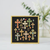 Faux Birthstone Crosses en losse Pareltjes op zwar (Staand voorkant)