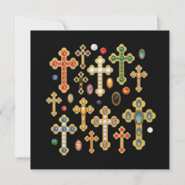 Faux Birthstone Crosses en losse Pareltjes op zwar