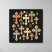Faux Birthstone Crosses en losse Pareltjes op zwar