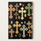 Faux Birthstone Crosses en losse Pareltjes op zwar Planner (Achterkant)
