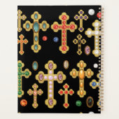 Faux Birthstone Crosses en losse Pareltjes op zwar Planner (Achterkant)