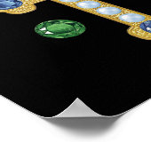 Faux Birthstone Crosses en losse Pareltjes op zwar Poster (Hoek)