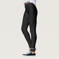 Faux Black Burlap Custom Yoga-Leggings met naam