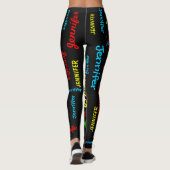 Faux Black Burlap Naam Yoga Leggings (Achterkant)