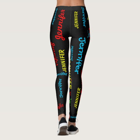 Faux Black Burlap Naam Yoga Leggings (Achterkant)