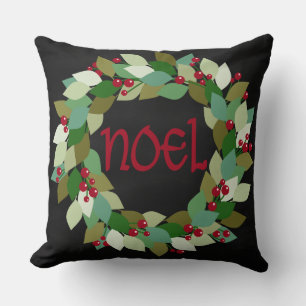 Faux Black Chalkboard   Noel Wreath Kussen