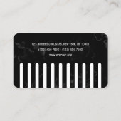 Faux black comb barber visitekaartje (Achterkant)