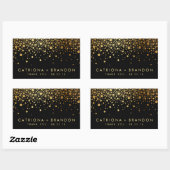 Faux Black en Gold Foil Confetti Favor Sticker (Vel)