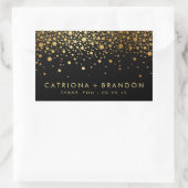 Faux Black en Gold Foil Confetti Favor Sticker (Tas)