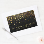 Faux Black en Gold Foil Confetti Favor Sticker (Envelop)