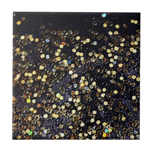 Faux Black en Gold Sequenced Tegel Tegeltje (Voorkant)
