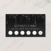 faux black glitter trouwe visitekaartje (Voorkant)