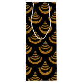 Faux Black & Gold Glitter | Art Deco Wijn Cadeautas (Achterkant)