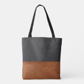 Faux Black/Golden Brown Leather — Canvas tas (Achterkant)