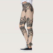 Faux Black Lace Fishnet Leggings - Aangepaste kleu (Links)