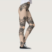 Faux Black Lace Fishnet Leggings - Aangepaste kleu (Rechts)