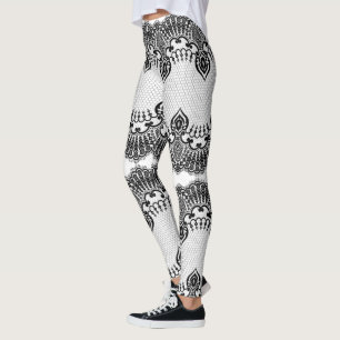 Faux Black Lace Fishnet Leggings - Kies kleur
