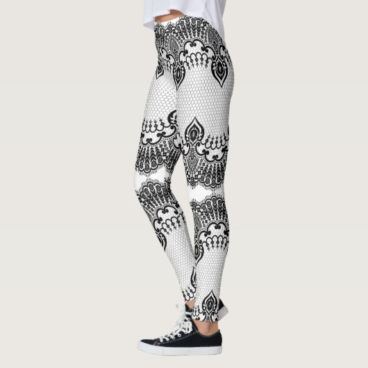 Faux Black Lace Fishnet Leggings - Kies kleur (Links)