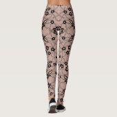 Faux Black Lace Fishnet-Leggings met bloemen Leggings (Achterkant)
