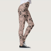 Faux Black Lace Fishnet-Leggings met bloemen Leggings (Rechts)