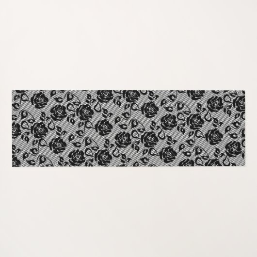 Faux Black Lace Fishnet Yoga Mat (Achterkant (horizontaal))