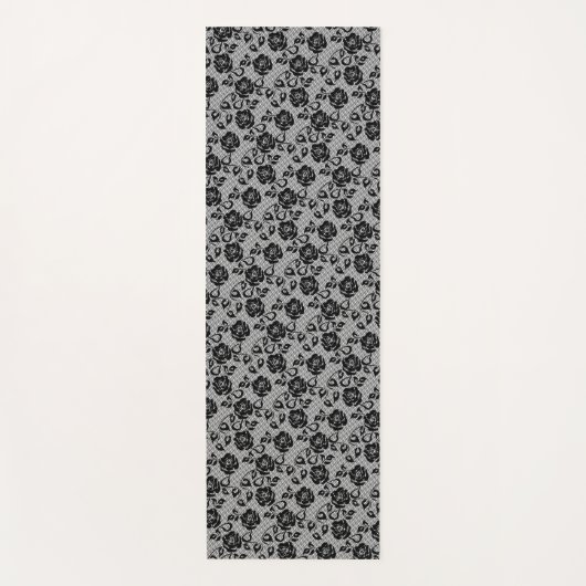 Faux Black Lace Fishnet Yoga Mat (Voorkant)