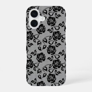 Faux Black Lace iPhone Case 16 Hoesje