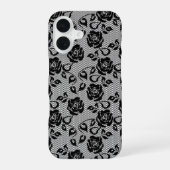 Faux Black Lace iPhone Case iPhone 16 Hoesje (Achterkant)