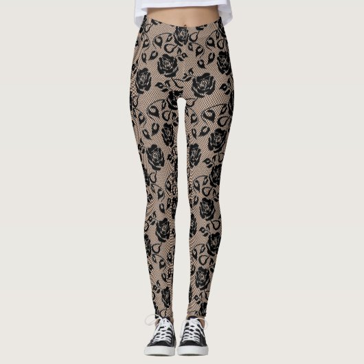 Faux Black Lace Leggings (Voorkant)