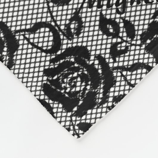 Faux Black Lace Rozen Fishnet Fleece Blanket Deken (Hoek)