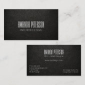 Faux Black Leather Designer Visitekaartjes (Voorkant / Achterkant)