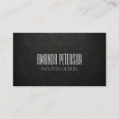 Faux Black Leather Designer Visitekaartjes (Voorkant)