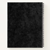 Faux Black Leather Minimalist Logo Employee Name Notitieboek (Achterkant)