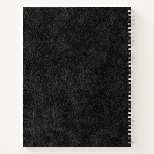 Faux Black Leather Modern 2 Letter Monogram Notitieboek (Achterkant)