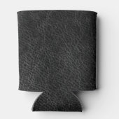 Faux Black Leather Modern Business Logo Blikjeskoeler (Achterkant)