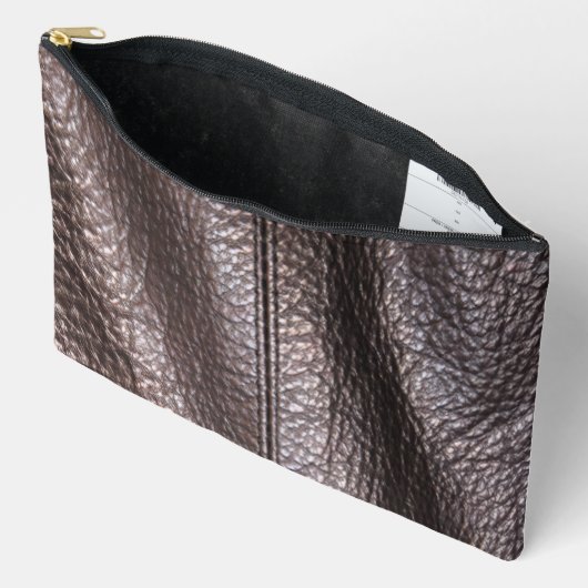 Faux Black Leather Print Cut Sew Bag Etui (Open)