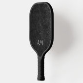 Faux Black Leather Two Letter Monogram Pickleball Paddle (Links)