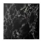 Faux Black Marble Stone Ceramic Tegel Tegeltje (Voorkant)