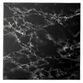 Faux Black Marble Stone Ceramic Tegel Tegeltje (Voorkant)