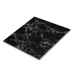 Faux Black Marble Stone Ceramic Tegel Tegeltje