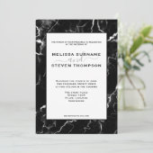 Faux Black Marble Texture Kijk bruiloft Kaart (Staand voorkant)