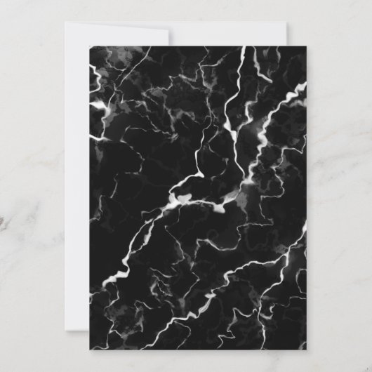 Faux Black Marble Texture Kijk bruiloft Kaart (Achterkant)